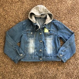 LifeShe Women’s Detachable Hoodie Denim Jacket